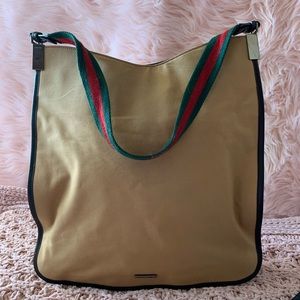 Authentic Gucci Canvas sherry line shoulder bag